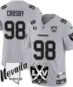 Las Vegas Raiders Nike 2024 65th Anniversary Vapor Limited Stitched Jersey - Silver - Image 17