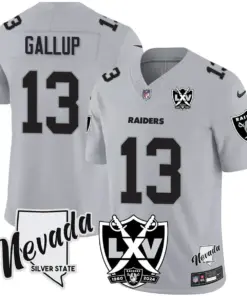 Las Vegas Raiders Nike 2024 65th Anniversary Vapor Limited Stitched Jersey - Silver - Image 18