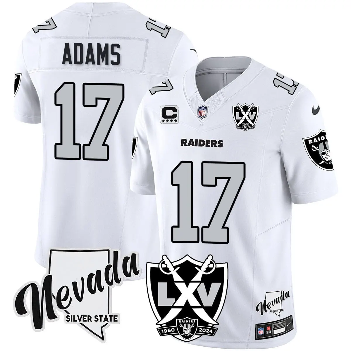 Las Vegas Raiders Nike 2024 65th Anniversary Vapor Limited Stitched Jersey - Silver - Image 20