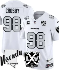Las Vegas Raiders Nike 2024 65th Anniversary Vapor Limited Stitched Jersey - Silver - Image 22
