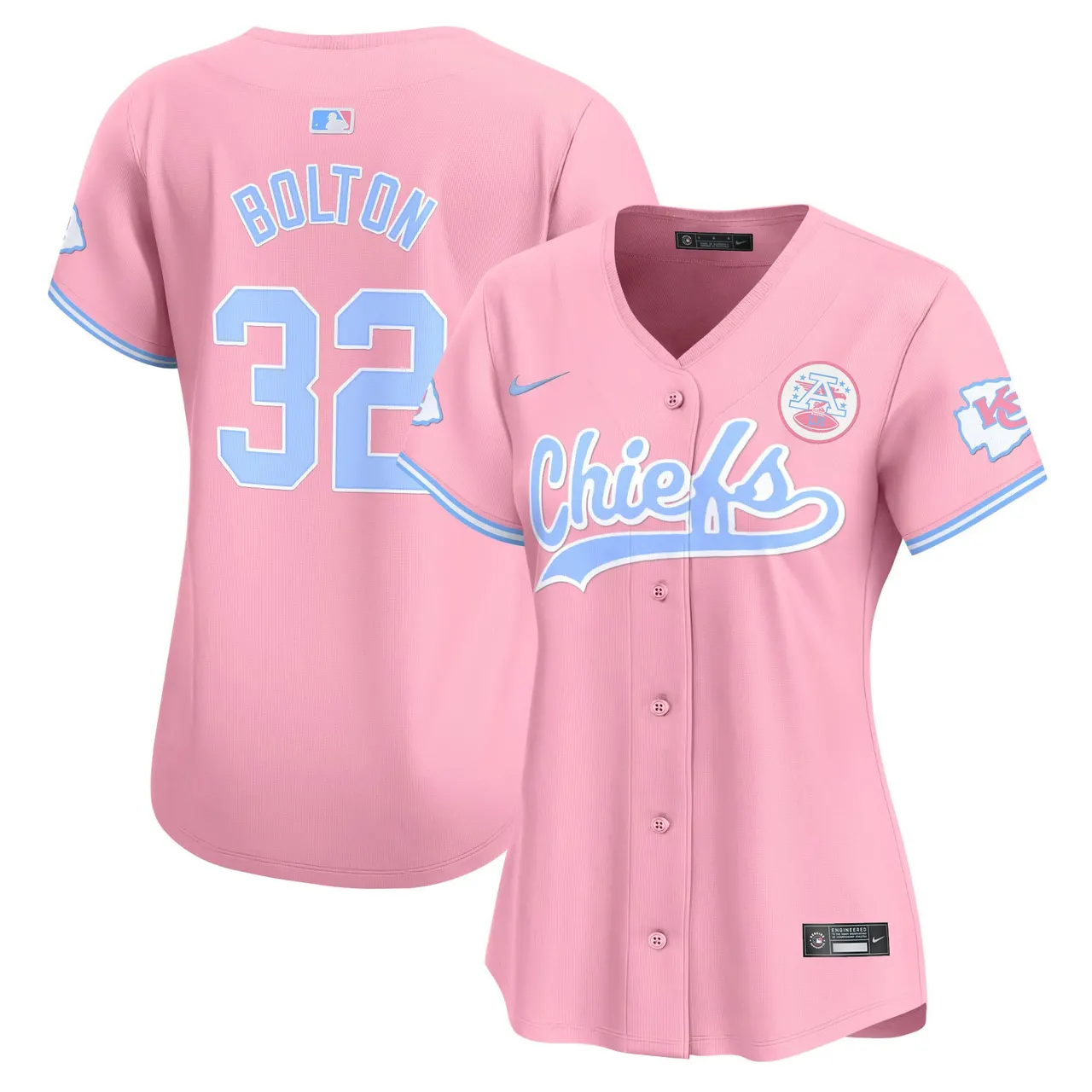 Swift Kansas City Chiefs Nike Women's Bubblegum Vapor Premier Limited Stitched Jersey - Pink - Image 4