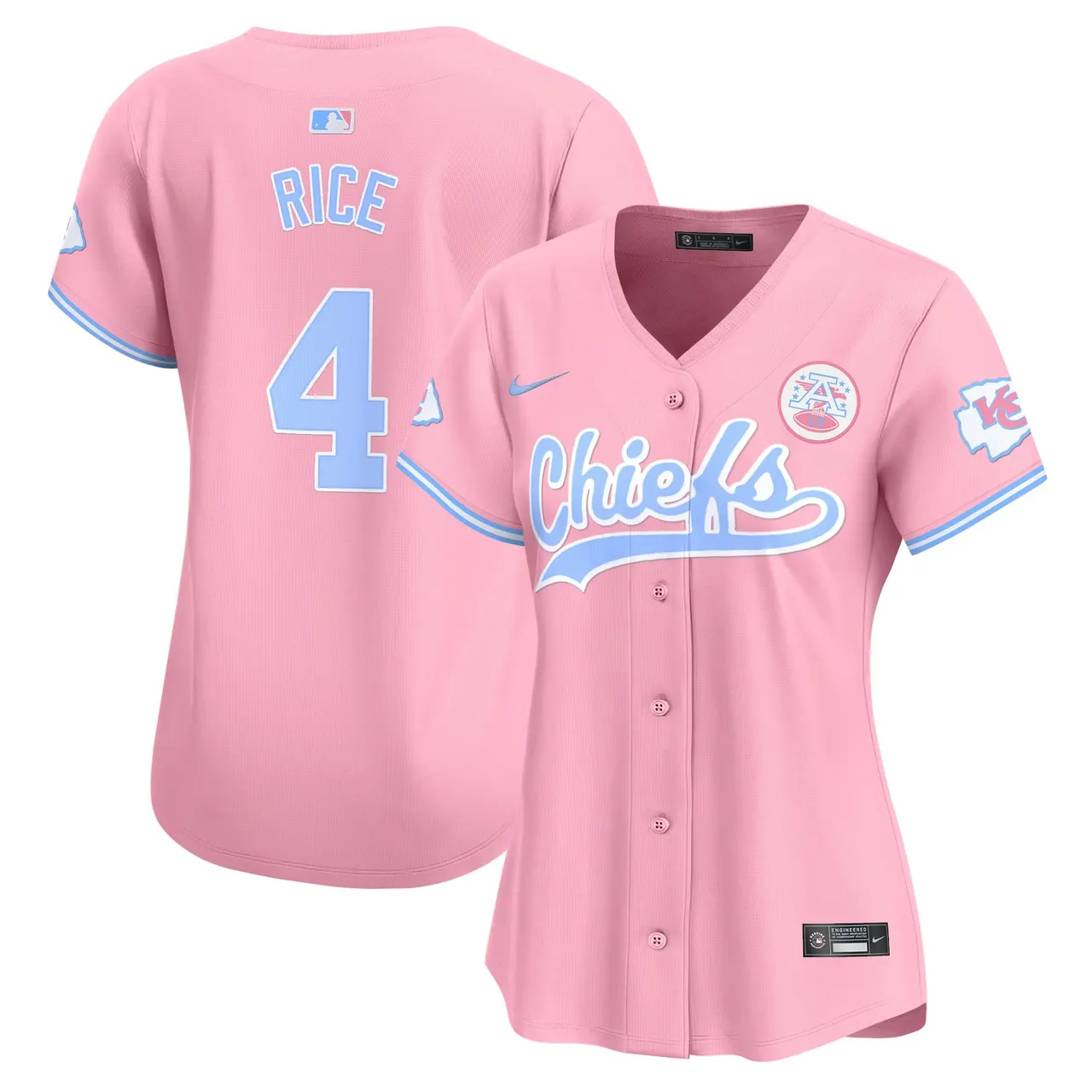 Swift Kansas City Chiefs Nike Women's Bubblegum Vapor Premier Limited Stitched Jersey - Pink - Image 8