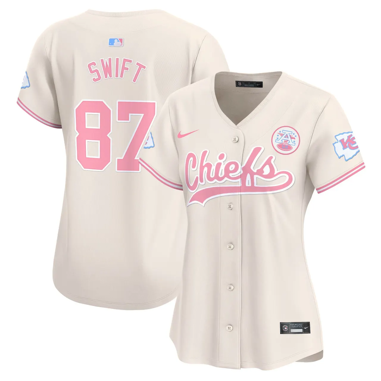 Swift Kansas City Chiefs Nike Women's Bubblegum Vapor Premier Limited Stitched Jersey - Pink - Image 19