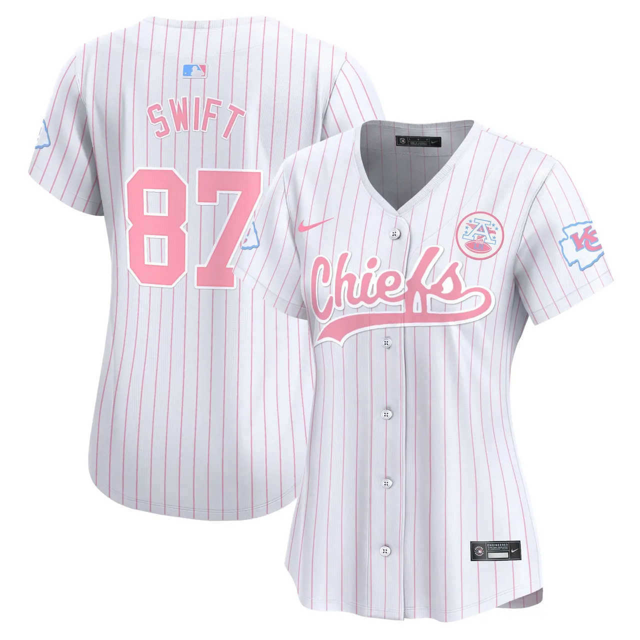Swift Kansas City Chiefs Nike Women's Bubblegum Vapor Premier Limited Stitched Jersey - Pink - Image 28