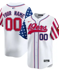 Independence Day San Francisco 49ers Nike 2024 Vapor Premier Custom Limited Stitched Jersey - White