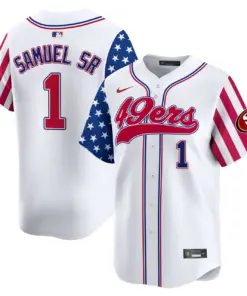 Alternative view of San Francisco 49ers Nike 2024 Independence Day Vapor Premier Limited Stitched Jersey - White