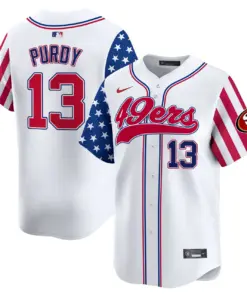 San Francisco 49ers Nike 2024 Independence Day Vapor Premier Limited Stitched Jersey - White - Image 3