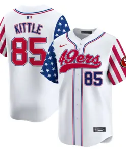 San Francisco 49ers Nike 2024 Independence Day Vapor Premier Limited Stitched Jersey - White - Image 4
