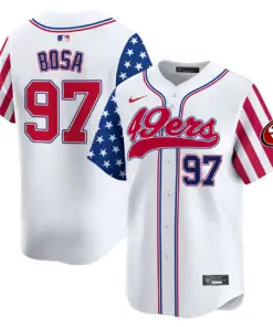 San Francisco 49ers Nike 2024 Independence Day Vapor Premier Limited Stitched Jersey - White - Image 7