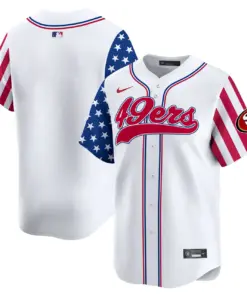 San Francisco 49ers Nike 2024 Independence Day Vapor Premier Limited Stitched Jersey - White - Image 10
