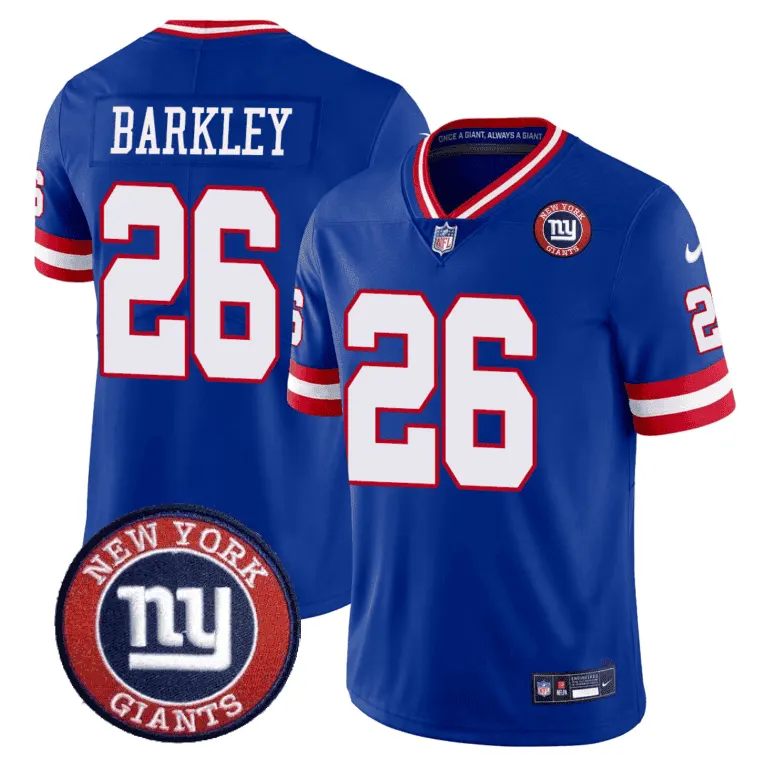 New York Giants Nike Logo Patch Limited Stitched Jersey - Blue - Image 2