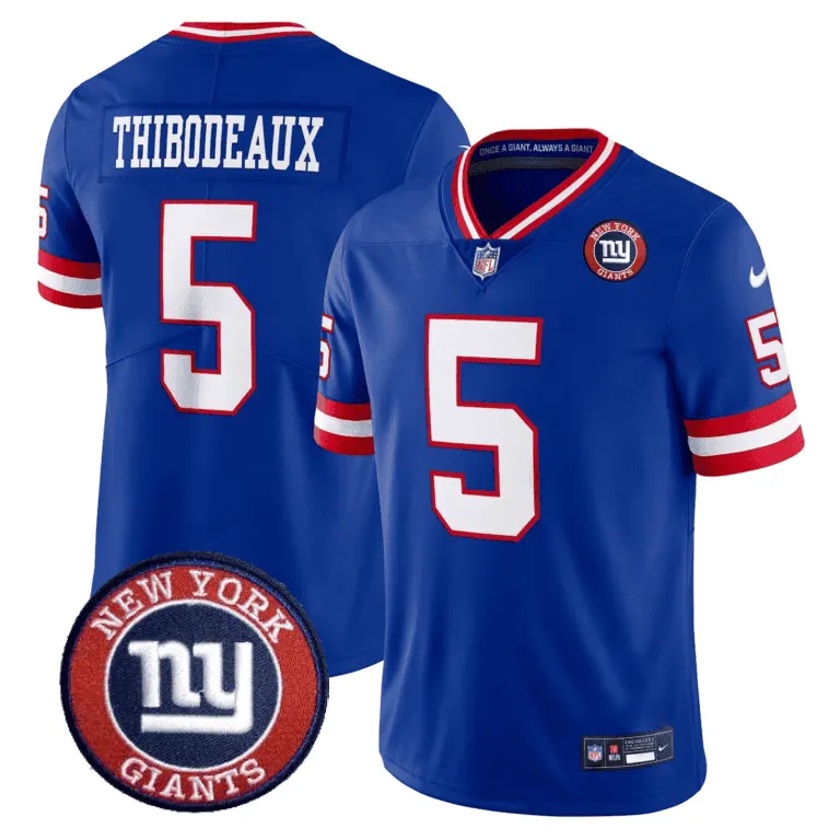 New York Giants Nike Logo Patch Limited Stitched Jersey - Blue - Image 3