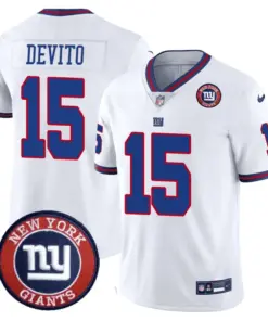 New York Giants Nike Logo Patch Limited Stitched Jersey - Blue - Image 5