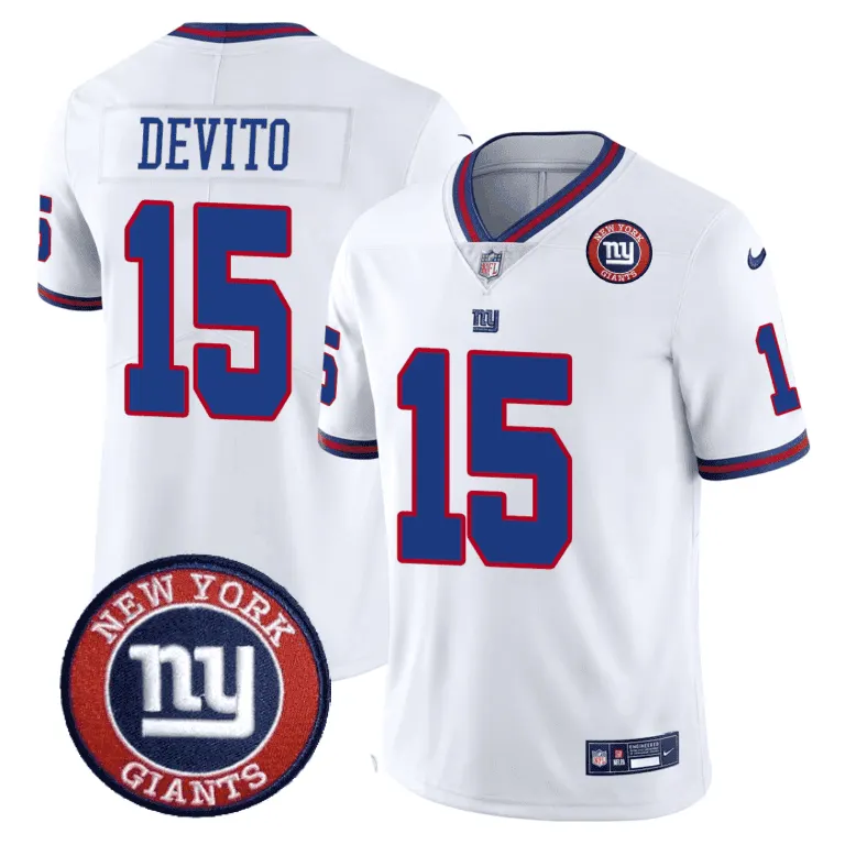 New York Giants Nike Logo Patch Limited Stitched Jersey - Blue - Image 5