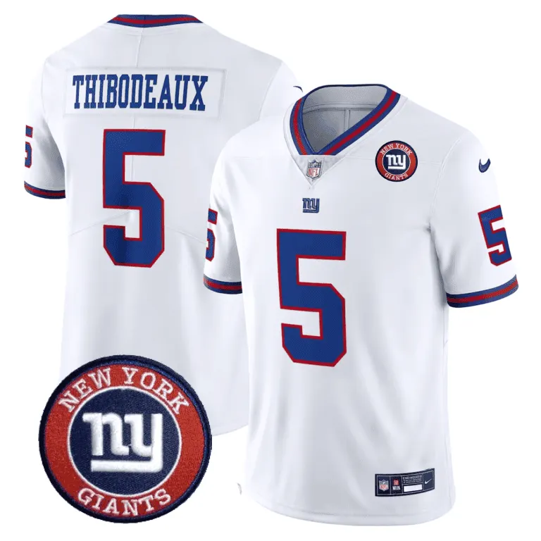New York Giants Nike Logo Patch Limited Stitched Jersey - Blue - Image 7