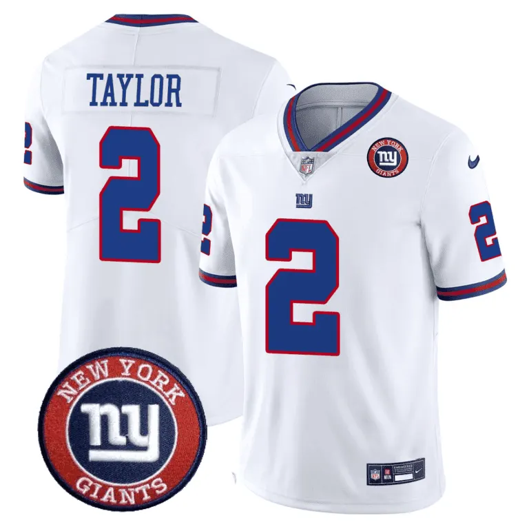 New York Giants Nike Logo Patch Limited Stitched Jersey - Blue - Image 8
