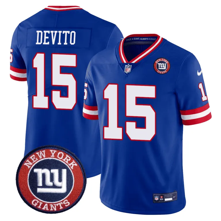 New York Giants Nike Logo Patch Limited Stitched Jersey - Blue