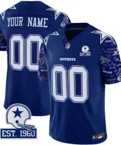 Pattern Style Dallas Cowboys Nike Vapor Custom Limited Stitched Jersey - Royal Blue