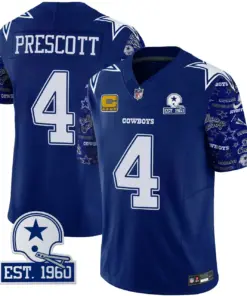 Alternative view of Dallas Cowboys Nike Pattern Style Vapor Limited Stitched Jersey - Royal Blue