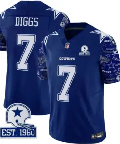 Dallas Cowboys Nike Pattern Style Vapor Limited Stitched Jersey - Royal Blue - Image 4