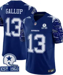 Dallas Cowboys Nike Pattern Style Vapor Limited Stitched Jersey - Royal Blue - Image 5