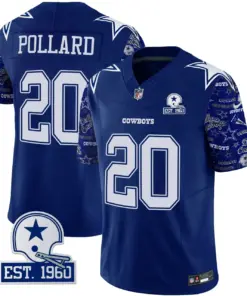 Dallas Cowboys Nike Pattern Style Vapor Limited Stitched Jersey - Royal Blue - Image 6