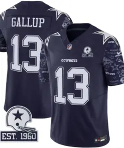 Dallas Cowboys Nike Pattern Style Vapor Limited Stitched Jersey - Royal Blue - Image 11