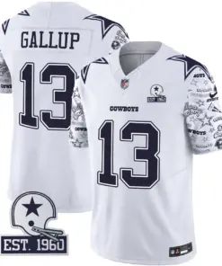 Dallas Cowboys Nike Pattern Style Vapor Limited Stitched Jersey - Royal Blue - Image 17
