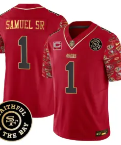 Alternative view of San Francisco 49ers Nike Pattern Style Vapor Limited Stitched Jersey - Red