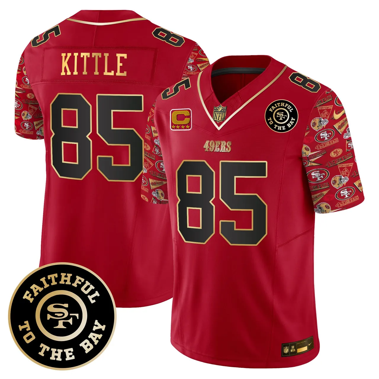 San Francisco 49ers Nike Pattern Style Vapor Limited Stitched Jersey - Red - Image 4