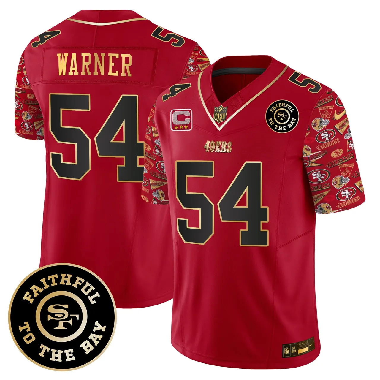 San Francisco 49ers Nike Pattern Style Vapor Limited Stitched Jersey - Red - Image 5