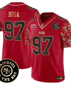 San Francisco 49ers Nike Pattern Style Vapor Limited Stitched Jersey - Red - Image 7