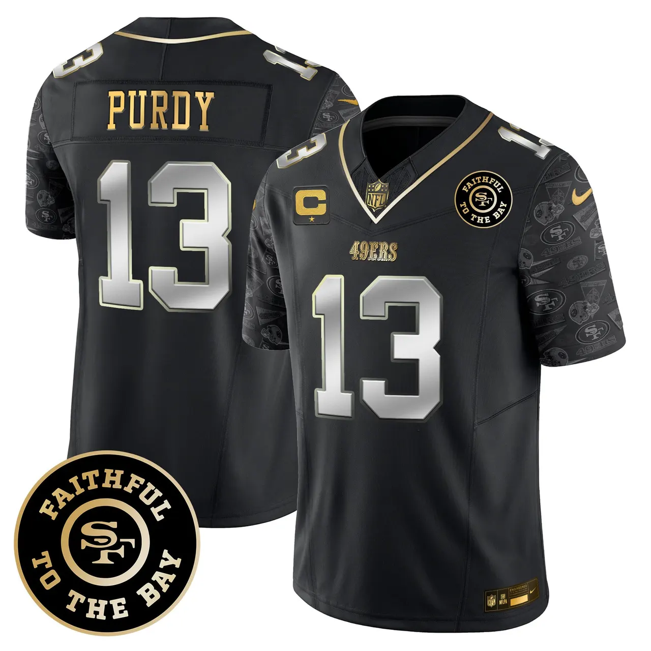 San Francisco 49ers Nike Pattern Style Vapor Limited Stitched Jersey - Red - Image 13