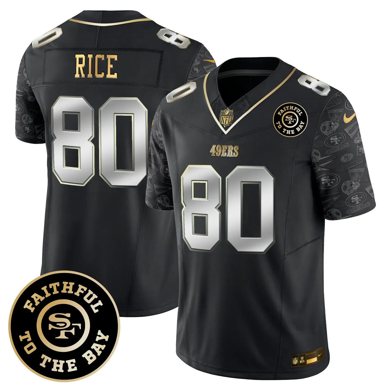 San Francisco 49ers Nike Pattern Style Vapor Limited Stitched Jersey - Red - Image 16