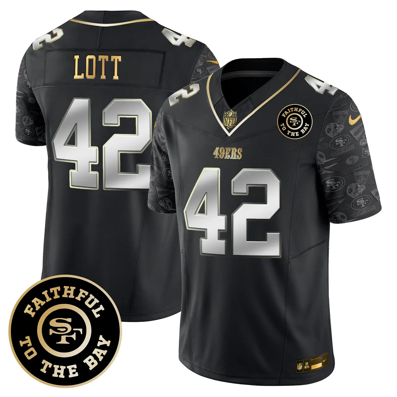 San Francisco 49ers Nike Pattern Style Vapor Limited Stitched Jersey - Red - Image 19