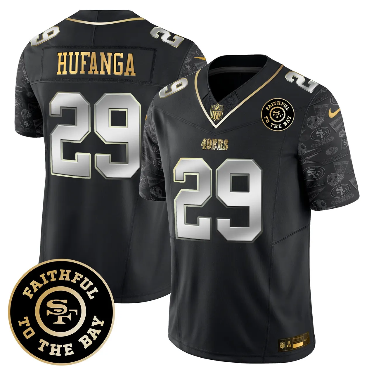 San Francisco 49ers Nike Pattern Style Vapor Limited Stitched Jersey - Red - Image 20