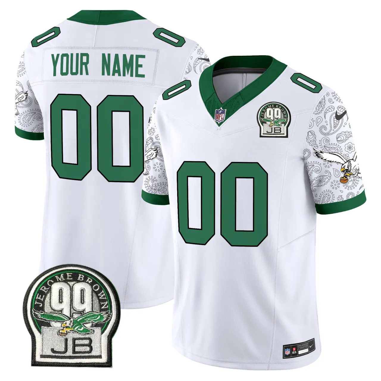 Philadelphia Eagles Nike Vapor Custom Limited Stitched Jersey - Kelly Green - Image 2