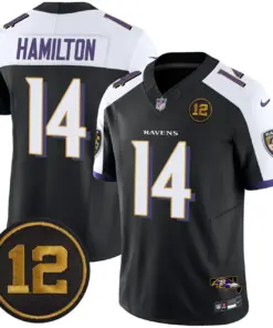 Baltimore Ravens Nike Jacoby Jones Patch Vapor Limited Stitched Jersey - Anthracite - Image 4