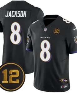 Baltimore Ravens Nike Jacoby Jones Patch Vapor Limited Stitched Jersey - Anthracite - Image 18