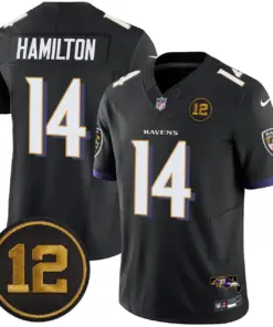 Baltimore Ravens Nike Jacoby Jones Patch Vapor Limited Stitched Jersey - Anthracite - Image 20