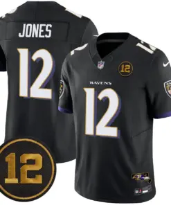 Baltimore Ravens Nike Jacoby Jones Patch Vapor Limited Stitched Jersey - Anthracite - Image 24