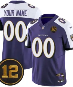 Alternative view of Baltimore Ravens Nike Jacoby Jones Patch Vapor Custom Limited Stitched Jersey - Black