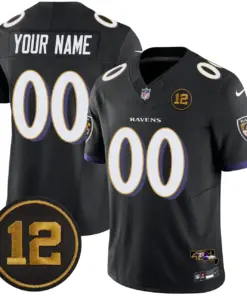 Baltimore Ravens Nike Jacoby Jones Patch Vapor Custom Limited Stitched Jersey - Black - Image 3