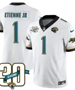 Jacksonville Jaguars Nike Throwback 1990s Uniforms Stitched Jersey - Teal - Image 11