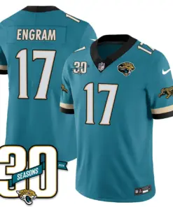 Jacksonville Jaguars Nike Throwback 1990s Uniforms Stitched Jersey - Teal - Image 16