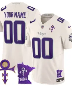 Alternative view of Minnesota Vikings Nike 2024 Prince Vapor Custom Limited Stitched Jersey - White