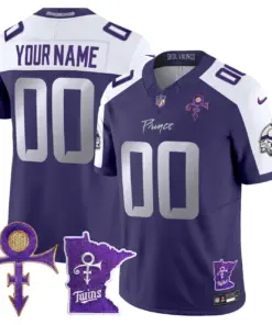 Minnesota Vikings Nike 2024 Prince Vapor Custom Limited Stitched Jersey - White - Image 4