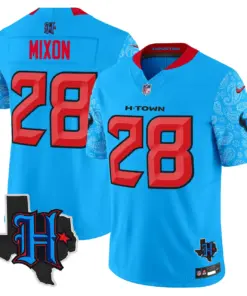 Houston Texans Nike 2024 Texas Patch Vapor Limited Stitched Jersey - Light Blue - Image 3