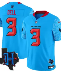 Houston Texans Nike 2024 Texas Patch Vapor Limited Stitched Jersey - Light Blue - Image 4