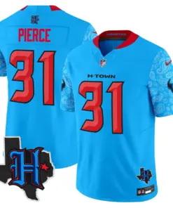 Houston Texans Nike 2024 Texas Patch Vapor Limited Stitched Jersey - Light Blue - Image 6